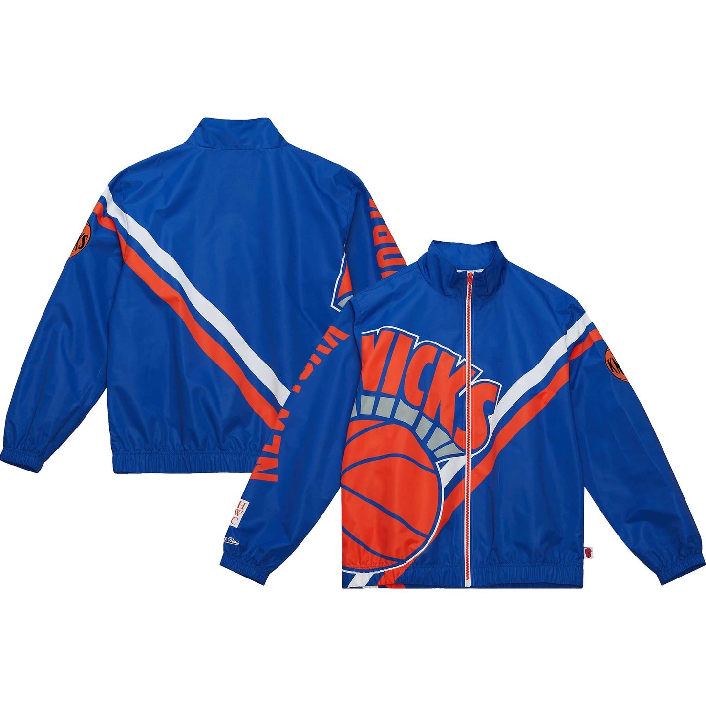 Men's Mitchell & Ness Exploded Logo Warm Up Jacket Knicks