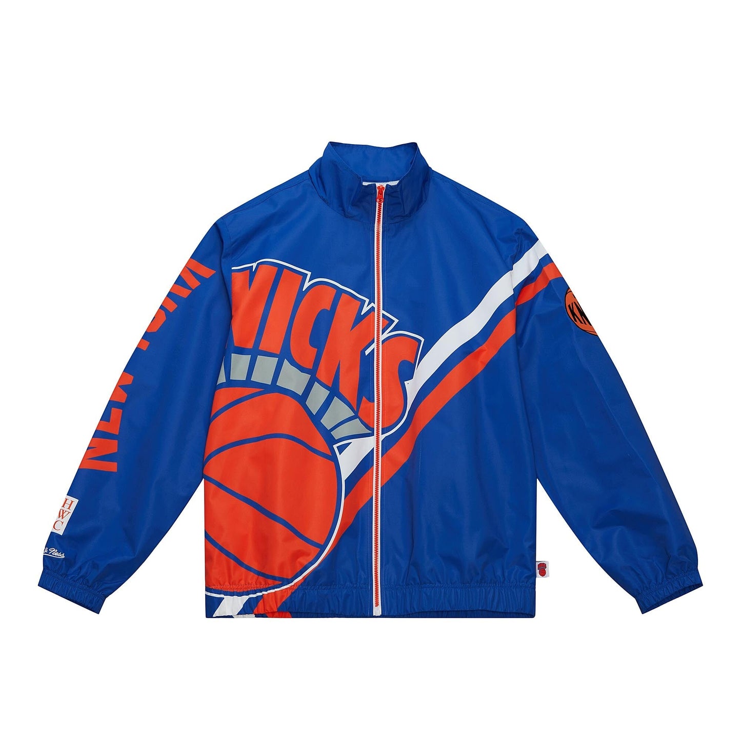 Men's Mitchell & Ness Exploded Logo Warm Up Jacket Knicks