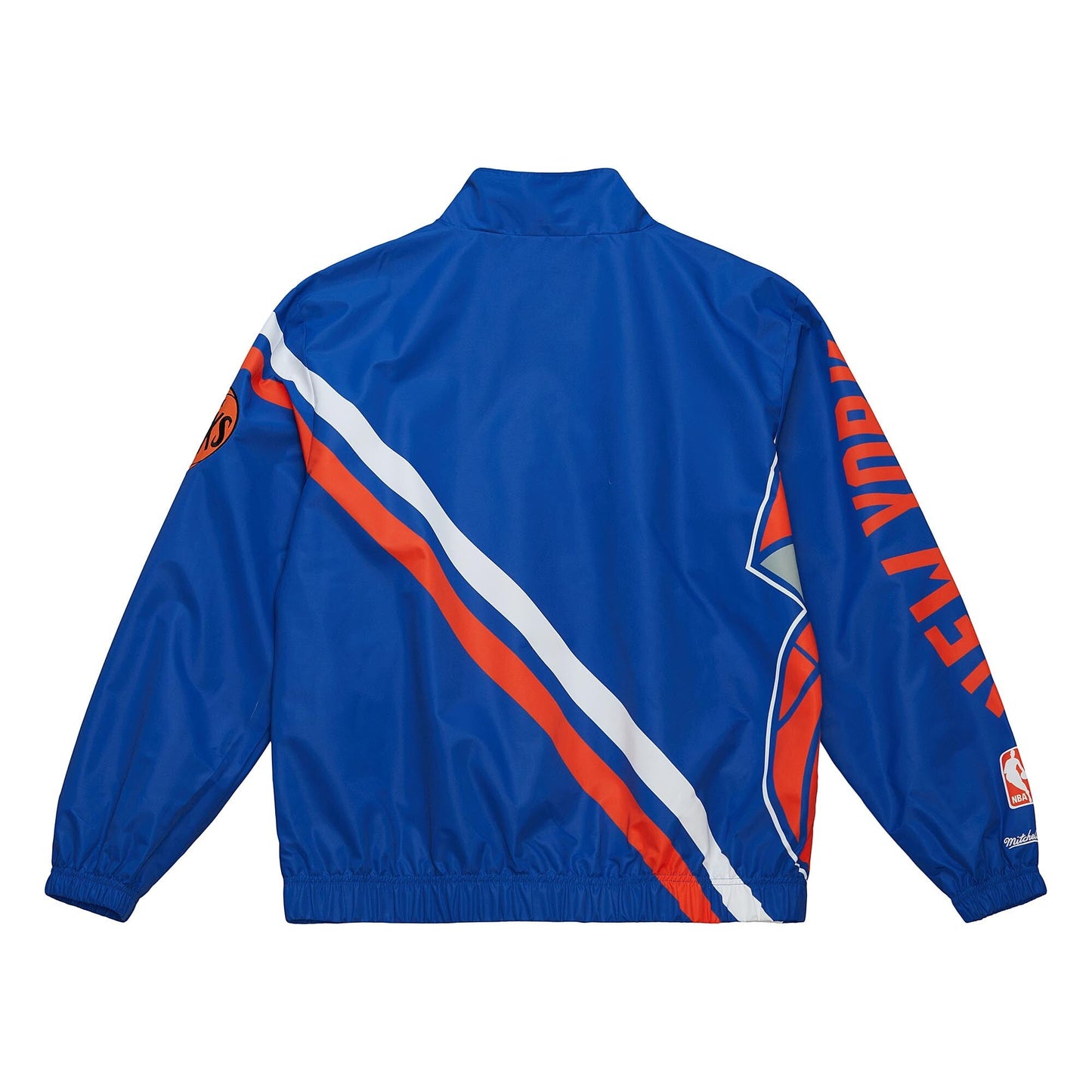Men's Mitchell & Ness Exploded Logo Warm Up Jacket Knicks