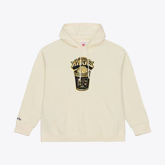 Mitchell & Ness New York Knicks B&G Coffee Cup Mens Pullover Hoodie — Cream
