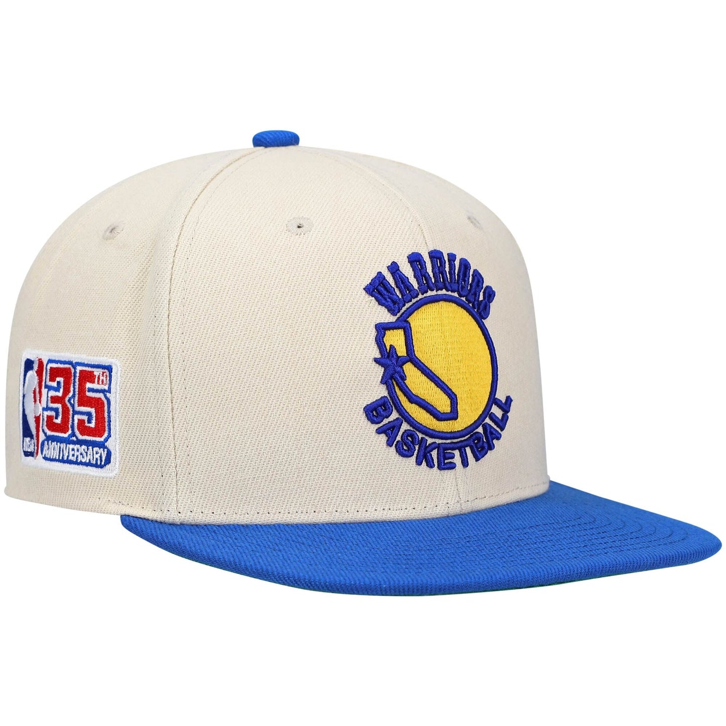 Men's Mitchell & Ness NBA 35Th Side Snapback Hwc Warriors