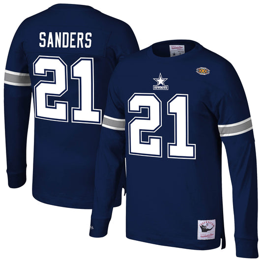 Mitchell & Ness Men's NFL N&N Ls Tee Cowboys 1996 Deion Sanders Long Sleeve Shirts