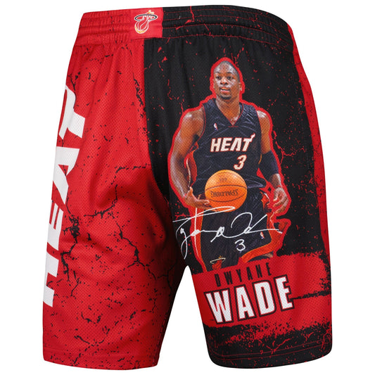 Mitchell & Ness Men's NBA Player Burst Mesh Shorts Heat Dwyane Wade
