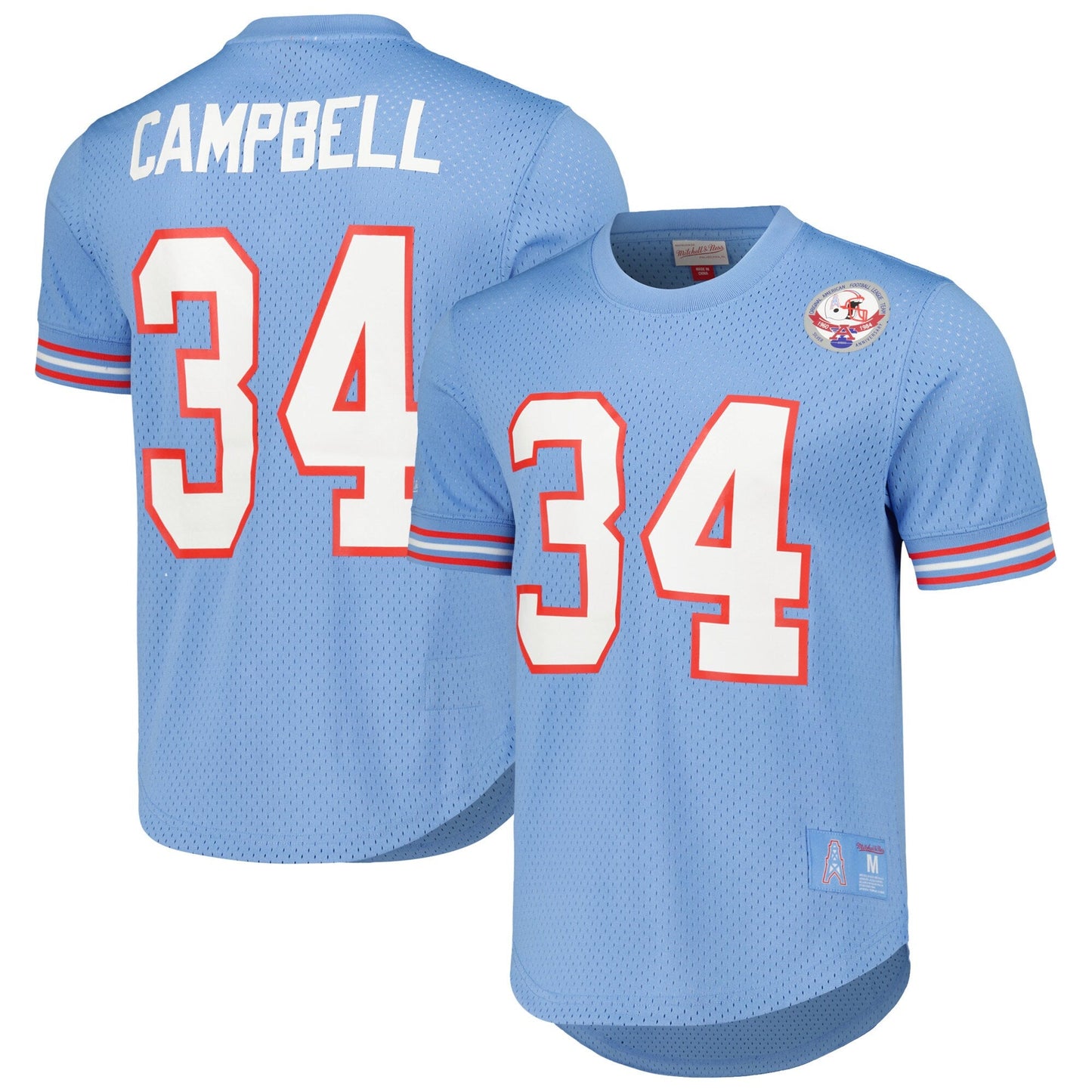 Men's Mitchell & Ness NFL N&N Mesh Crewneck Oilers 1983 Earl Campbell