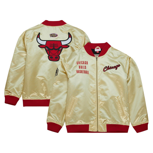 Men's Mitchell & Ness Team Og 2.0 Lightweight Satin Jacket Vintage Logo Bulls