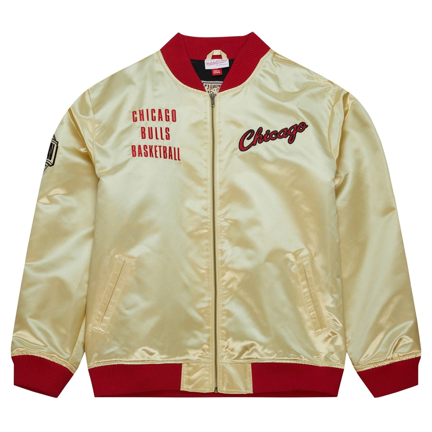 Men's Mitchell & Ness Team Og 2.0 Lightweight Satin Jacket Vintage Logo Bulls