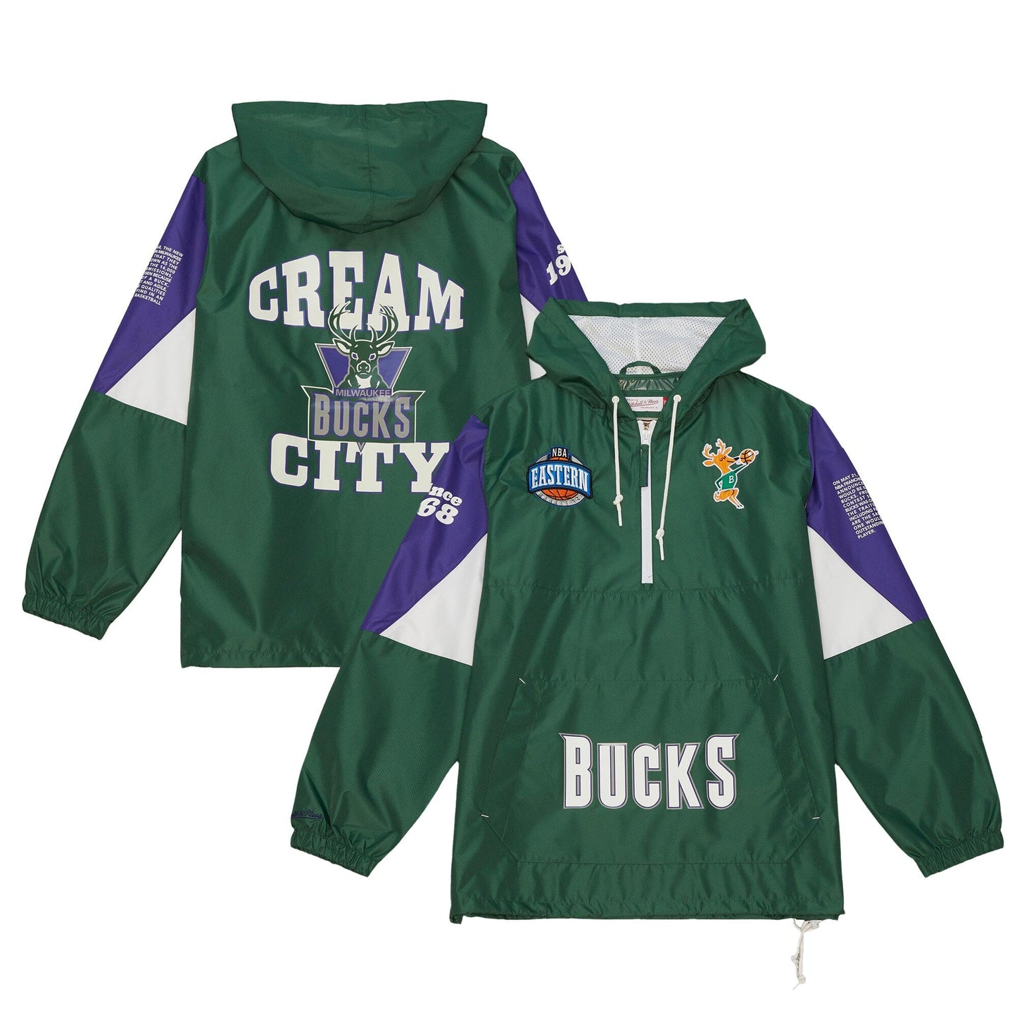 Mitchell & Ness Men's NBA Team Origins Pullover Anorak Bucks