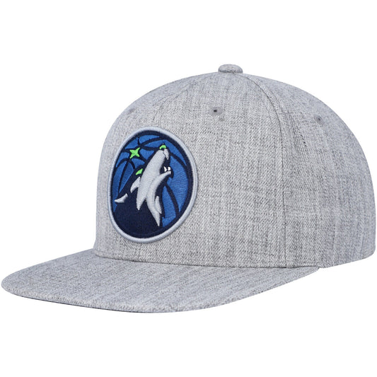 Men's Mitchell & Ness NBA Team Heather 2.0 Snapback Timberwolves - Grey Heather