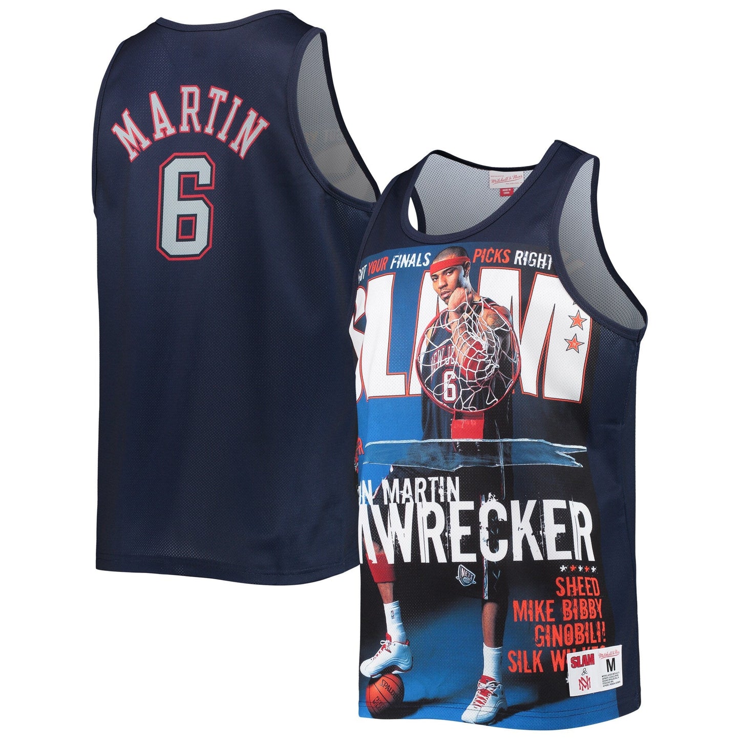 Mitchell & Ness Men's Slam Sublimated Tank Nets Kenyon Martin Tank Tops