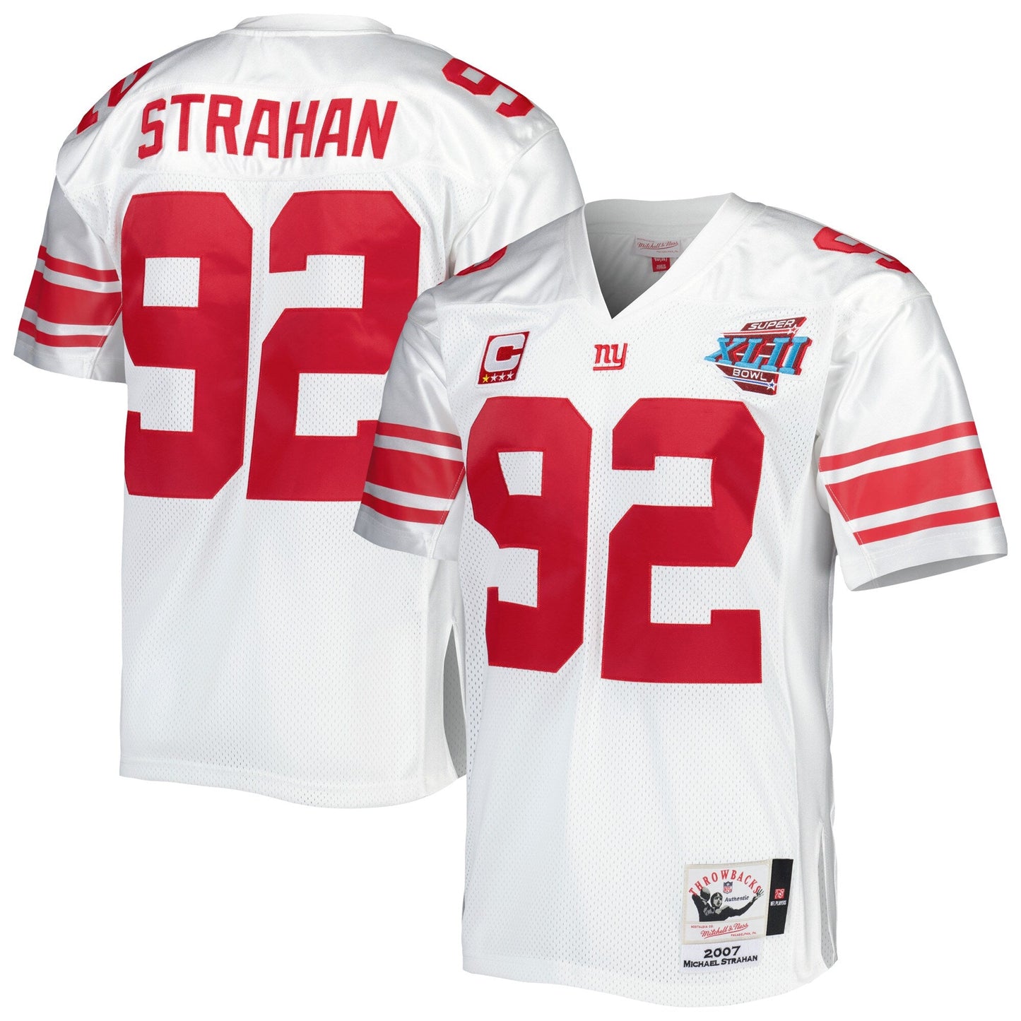 Mitchell & Ness NFL White Jersey Ny Giants 2007 Michael Strahan