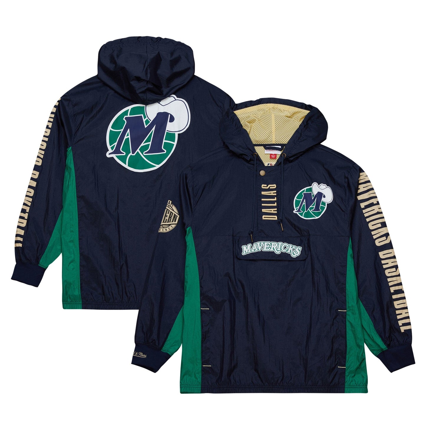Mitchell & Ness Men's NBA Team Og 2.0 Anorak Windbreaker Vintage Logo Mavericks Windbreakers