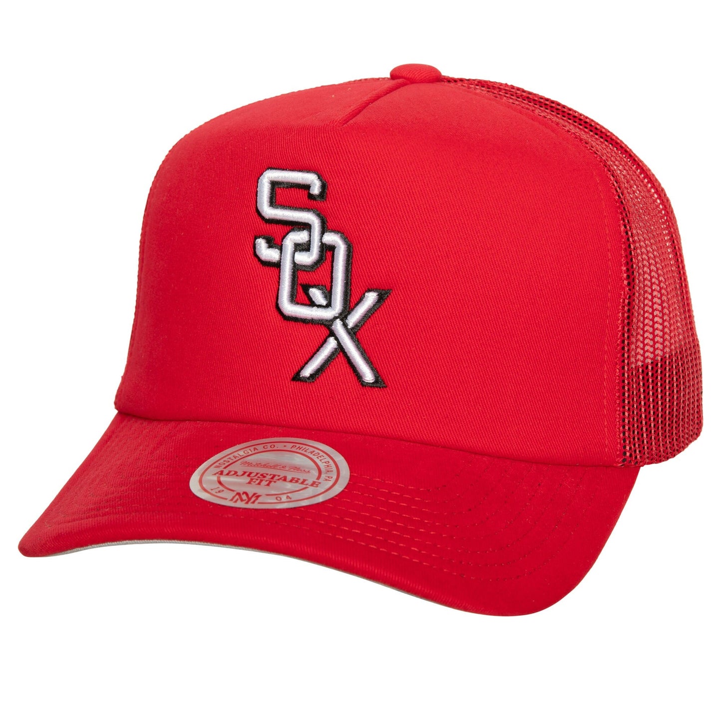 Men's Mitchell & Ness MLB Curveball Trucker Coop White Sox - Red