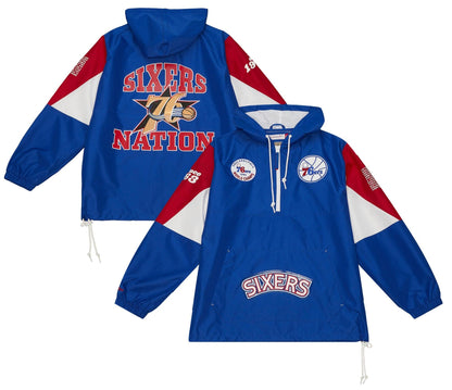 Mitchell & Ness Men's NBA Team Origins Pullover Anorak 76Ers