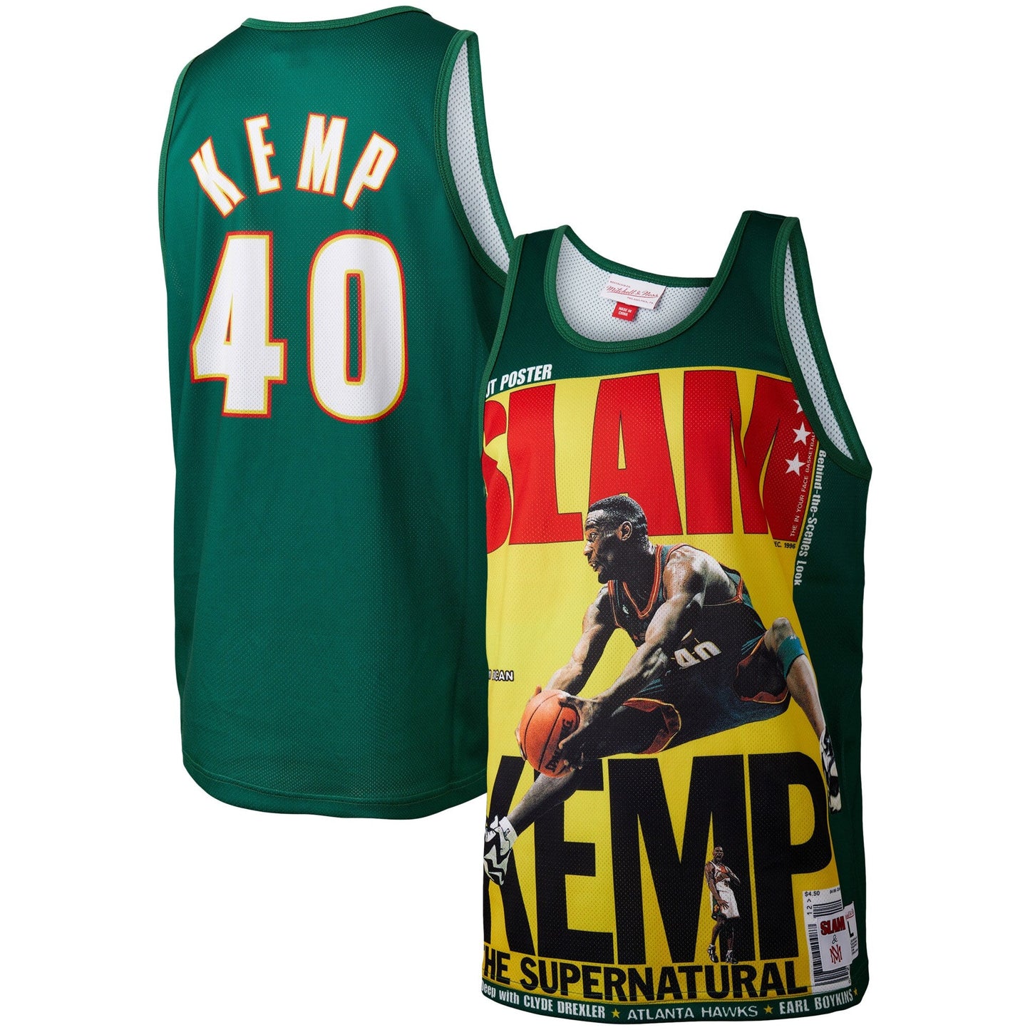 Mitchell & Ness Men's Slam Sublimated Tank Supersonics Shawn Kemp Tank Tops