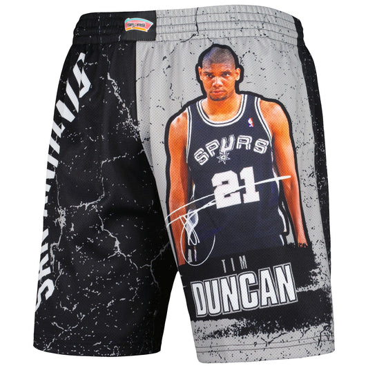 Mitchell & Ness Men's NBA Player Burst Mesh Shorts Spurs Tim Duncan
