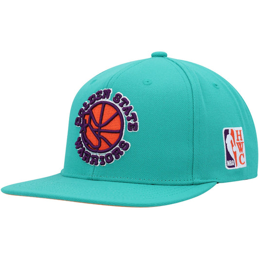 Men's Mitchell & Ness NBA Desert Green Snapback Hwc Warriors