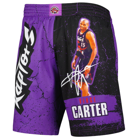Mitchell & Ness Men's NBA Player Burst Mesh Shorts Raptors Vince Carter