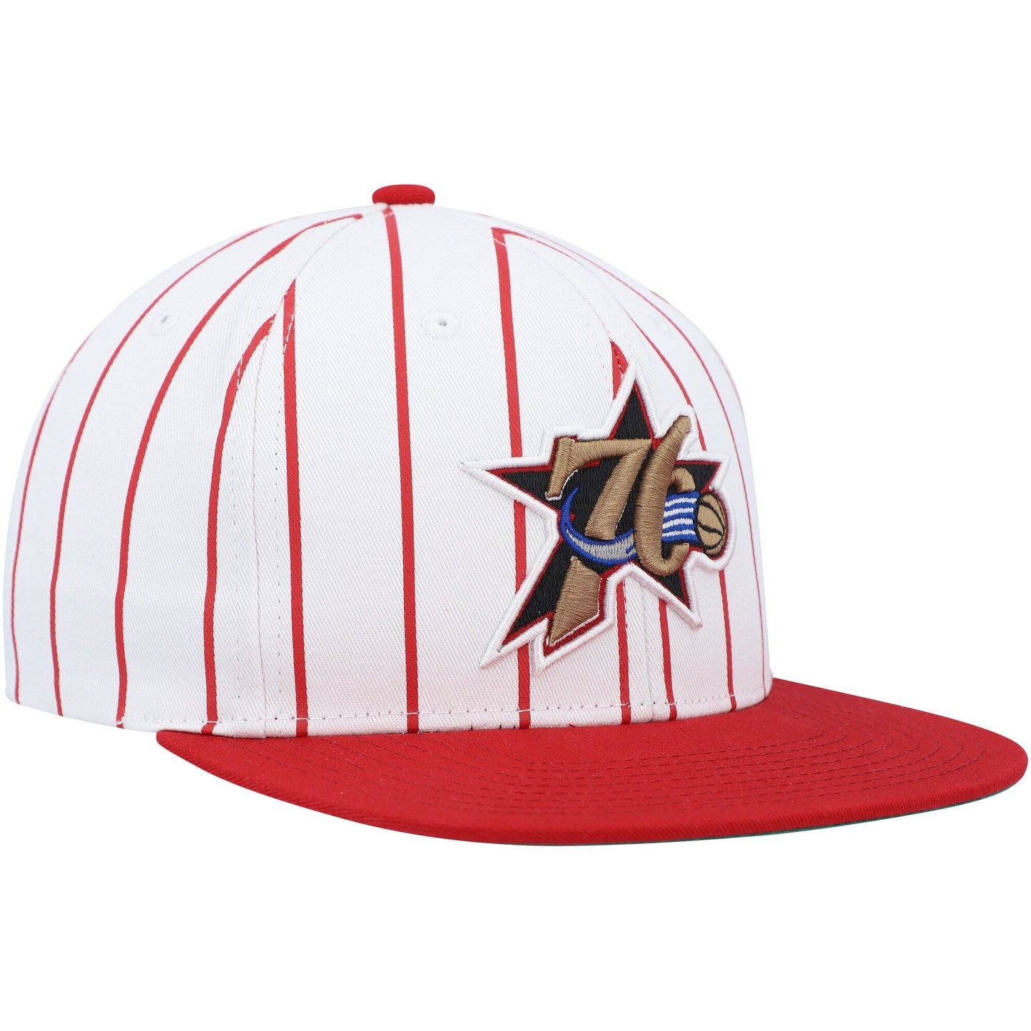 Men's Mitchell & Ness NBA Retro Pinstripe Snapback Hwc 76Ers - White