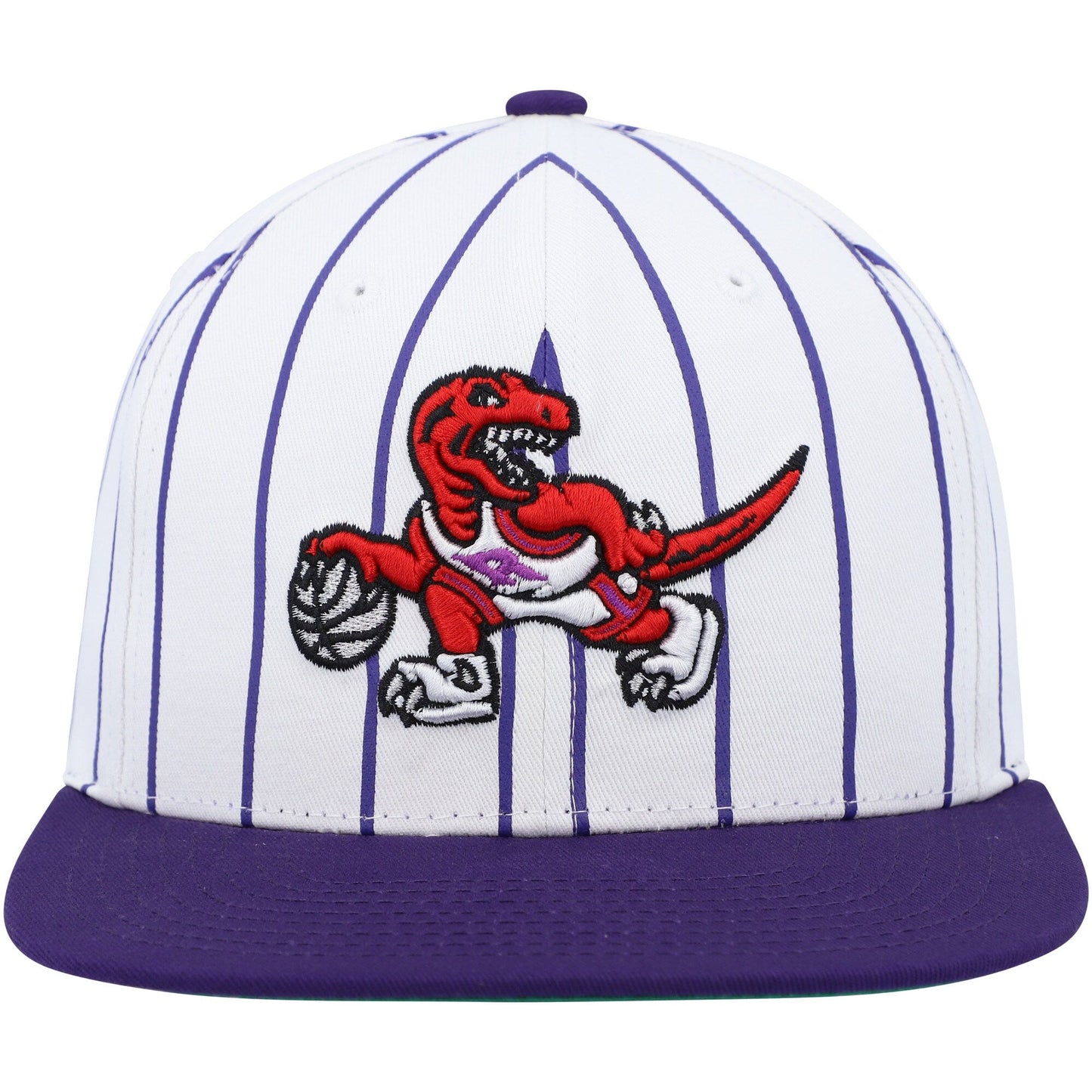 Men's Mitchell & Ness NBA Retro Pinstripe Snapback Hwc Raptors - White