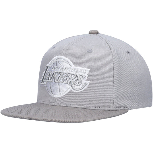 Mitchell & Ness Men's NBA Metallic Gray Snapback Lakers Grey