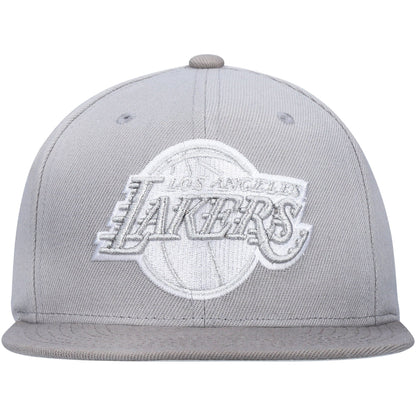 Mitchell & Ness Men's NBA Metallic Gray Snapback Lakers Grey