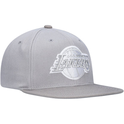 Mitchell & Ness Men's NBA Metallic Gray Snapback Lakers Grey