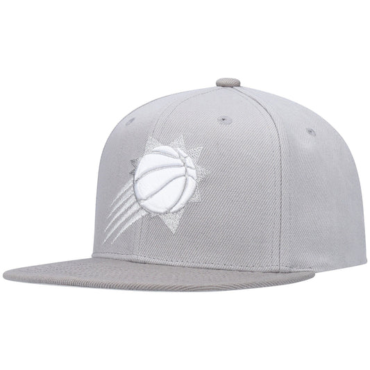 Men's Mitchell & Ness NBA Metallic Gray Snapback Suns - Grey
