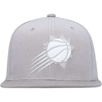 Mitchell & Ness Men's NBA Metallic Gray Snapback Suns Snapback Caps