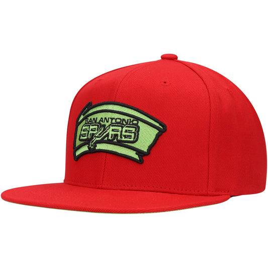 Men's Mitchell & Ness NBA Reverse Candy Apple Snapback Hwc Spurs