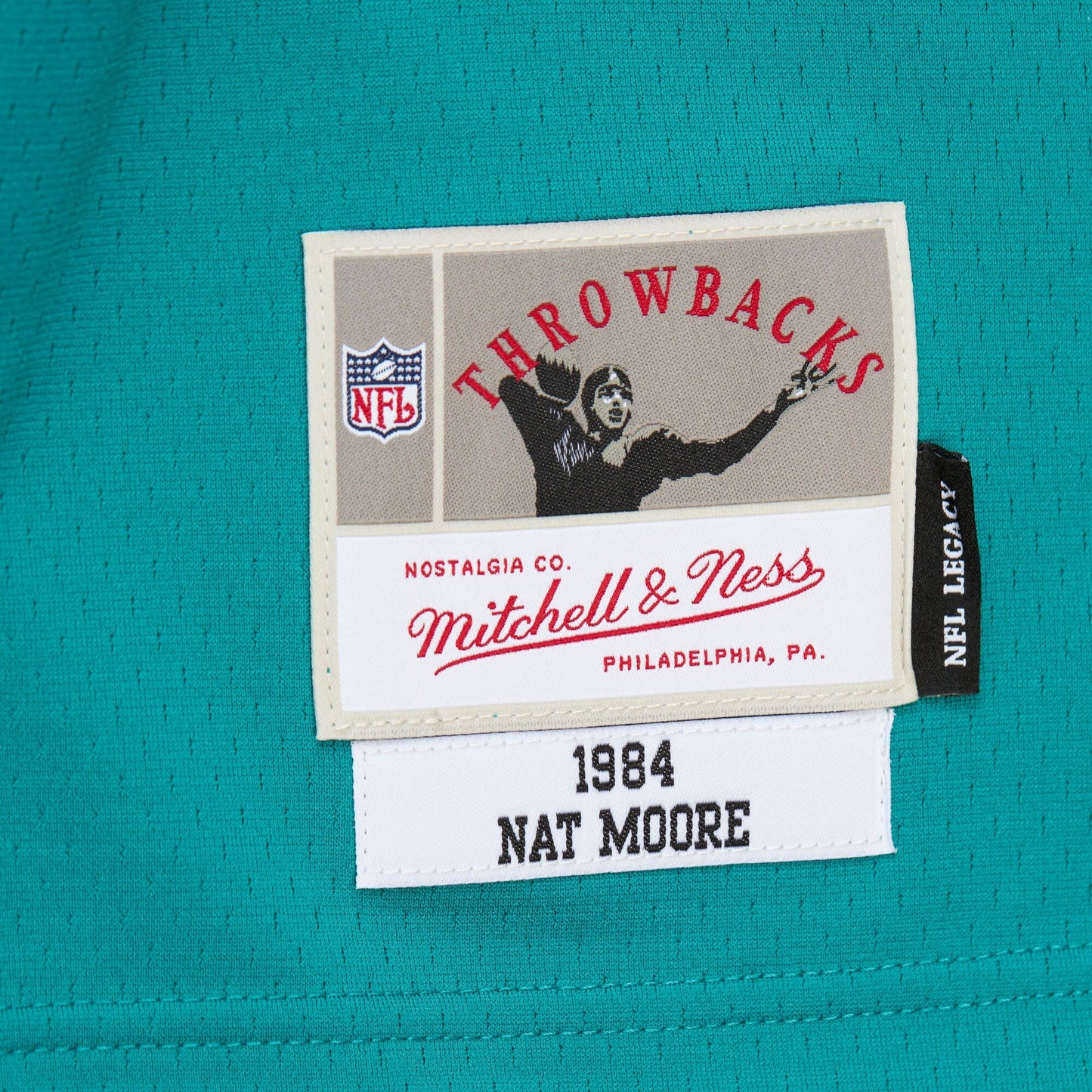Men's Mitchell & Ness NFL Dark Jersey Dolphins 1984 Nat Moore
