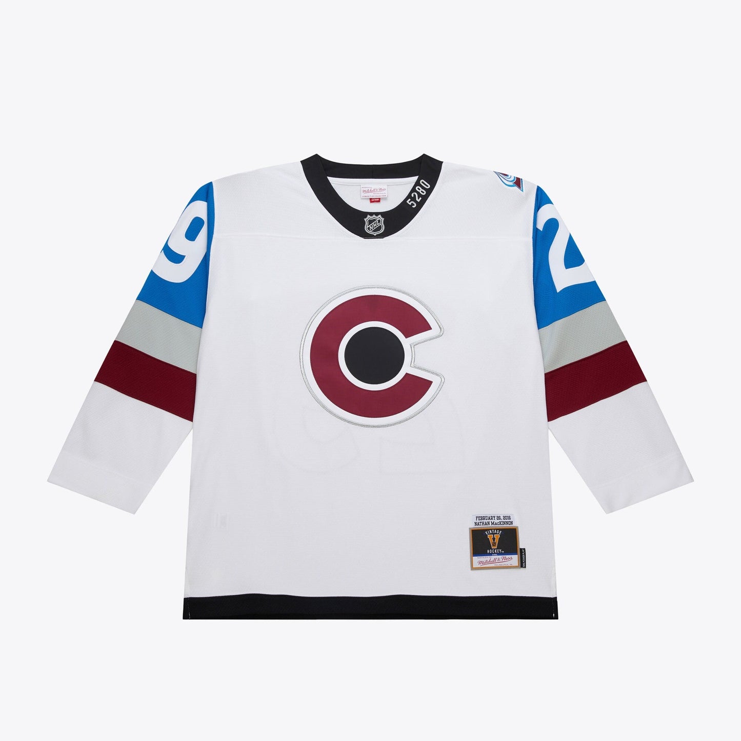 Men's Mitchell & Ness Nhl White Jersey Avalanche 2016 Nathan Mackinnon