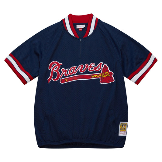 Men's Mitchell & Ness MLB Authentic Bp Jersey - 1/4 Zip Braves 1991
