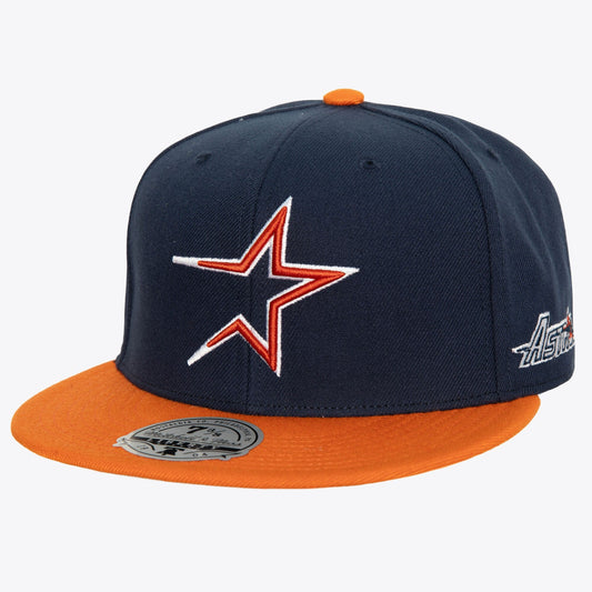 Mitchell & Ness Men's MLB Bases Loaded Fitted Coop Astros Fitted Caps