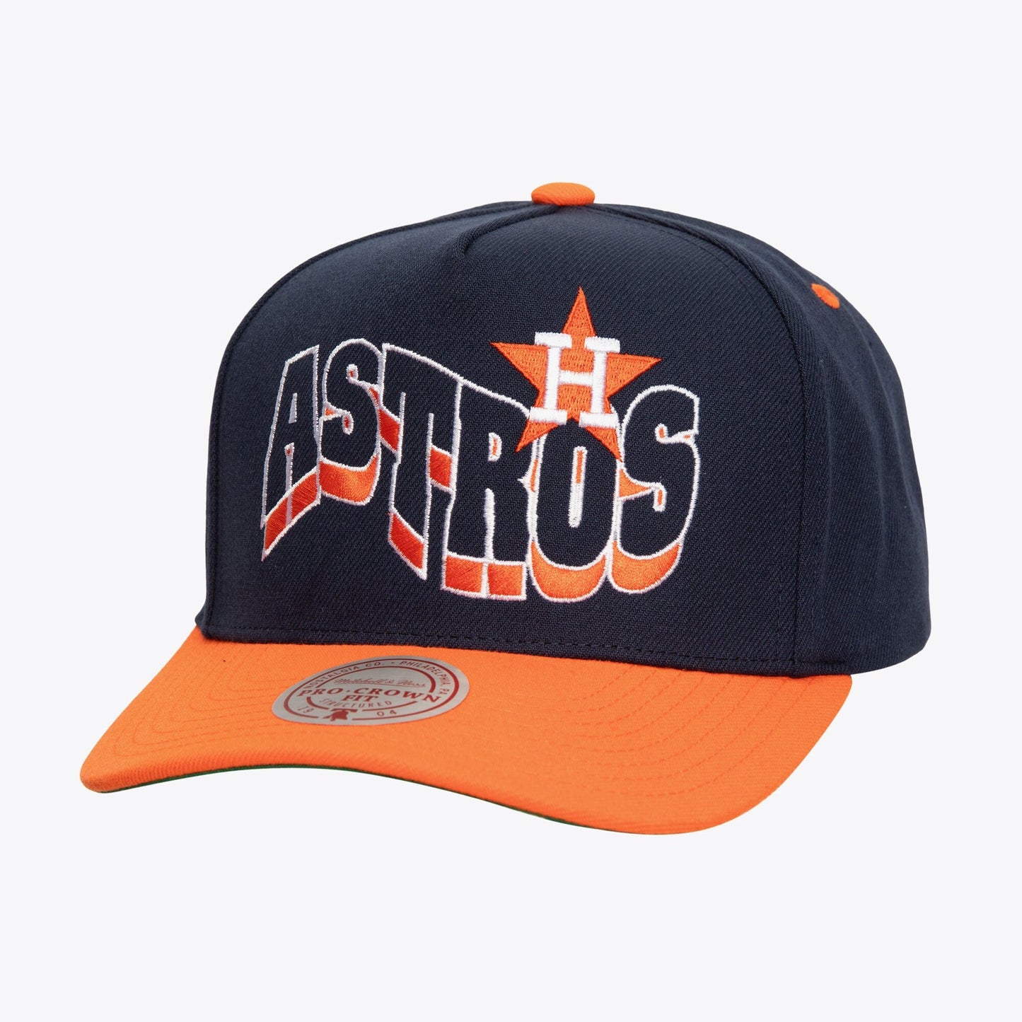 Men's Mitchell & Ness MLB Wavy Pro Snapback Coop Astros
