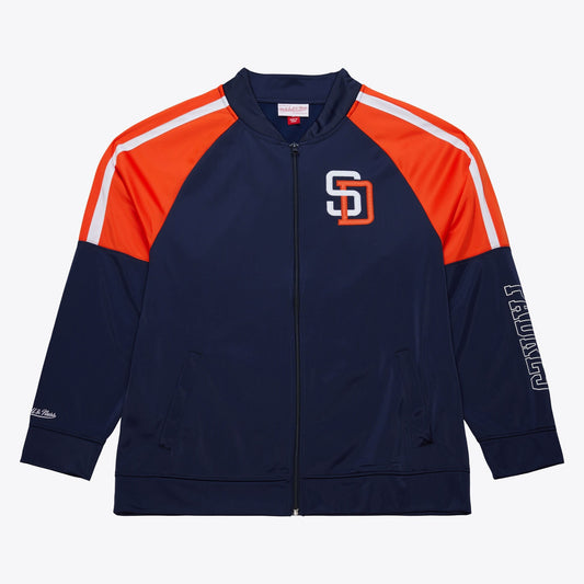 Mitchell & Ness Men's MLB Color Blocked Track Jacket Vintage Logo Padres