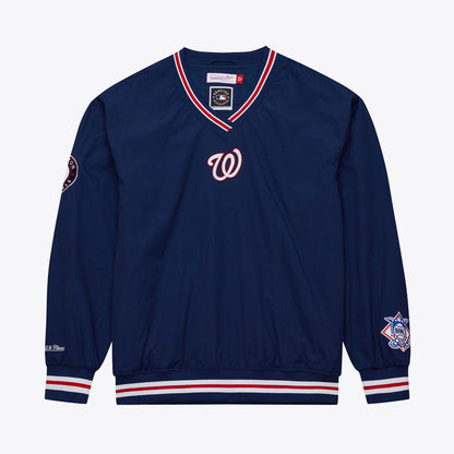 Mitchell & Ness Men's MLB Classic Nylon Pullover Current Logo Nationals Pullovers