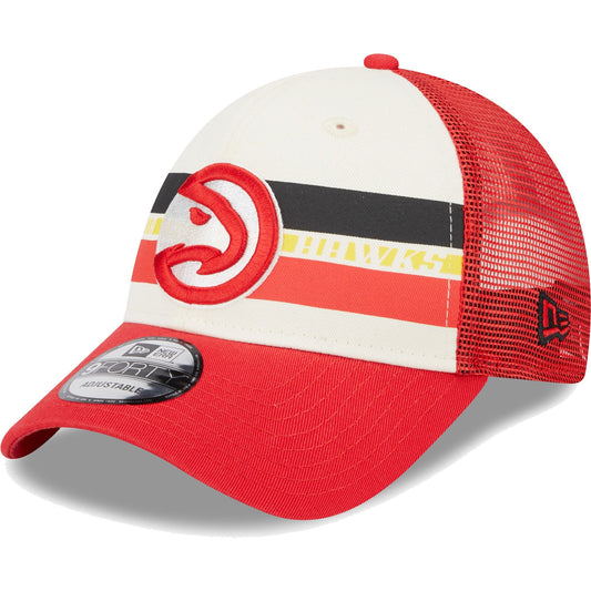 New Era Men's NBA 940 Red Stripes Trucker Snapback Hats