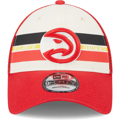New Era Men's NBA 940 Red Stripes Trucker Snapback Hats