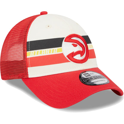 New Era Men's NBA 940 Red Stripes Trucker Snapback Hats
