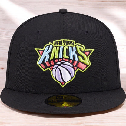 New Era Men's NBA Ny Knicks 5950 Color Pack Side Patch Fitted Black