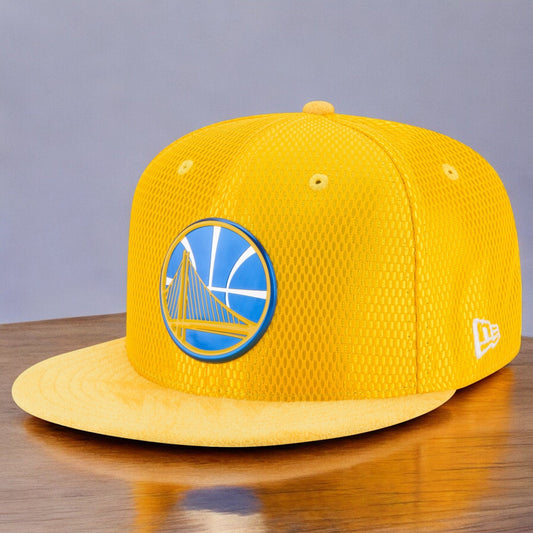 New Era Men's NBA Gs Warriors 5950 Fitted 'Logo Popped' Yellow