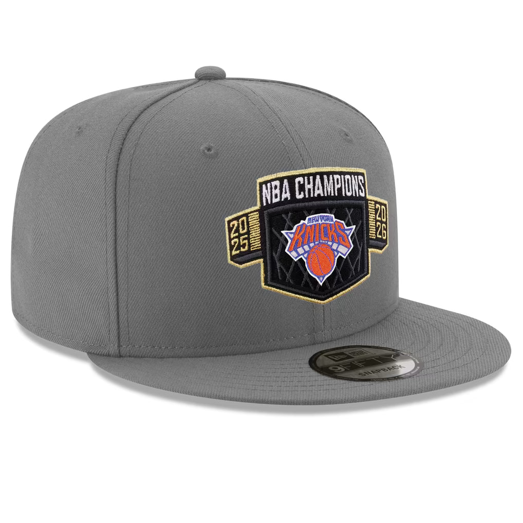 New Era New York Knicks 2026 NBA Finals Champions Replica 9FIFTY Mens Snapback Hat — Gray