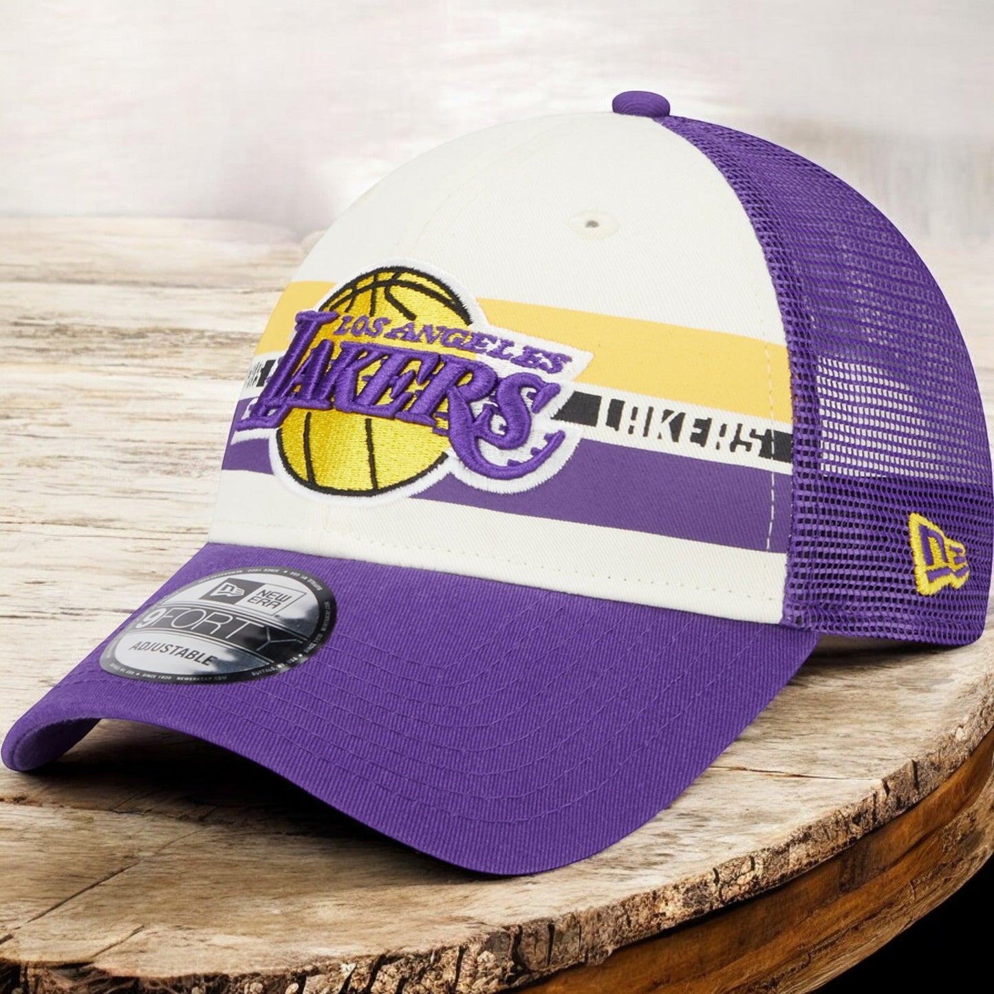 Men's New Era NBA 940 Stripes E1 Trucker Snapback - La Lakers
