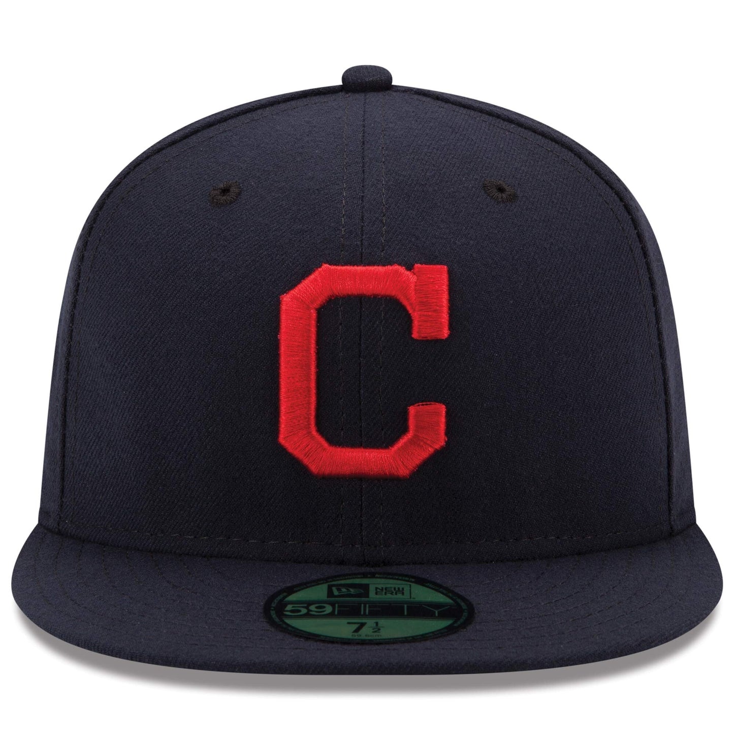 Men's New Era MLB Cleveland Indians 5950 Ac Perf Fitted - Navy/Red