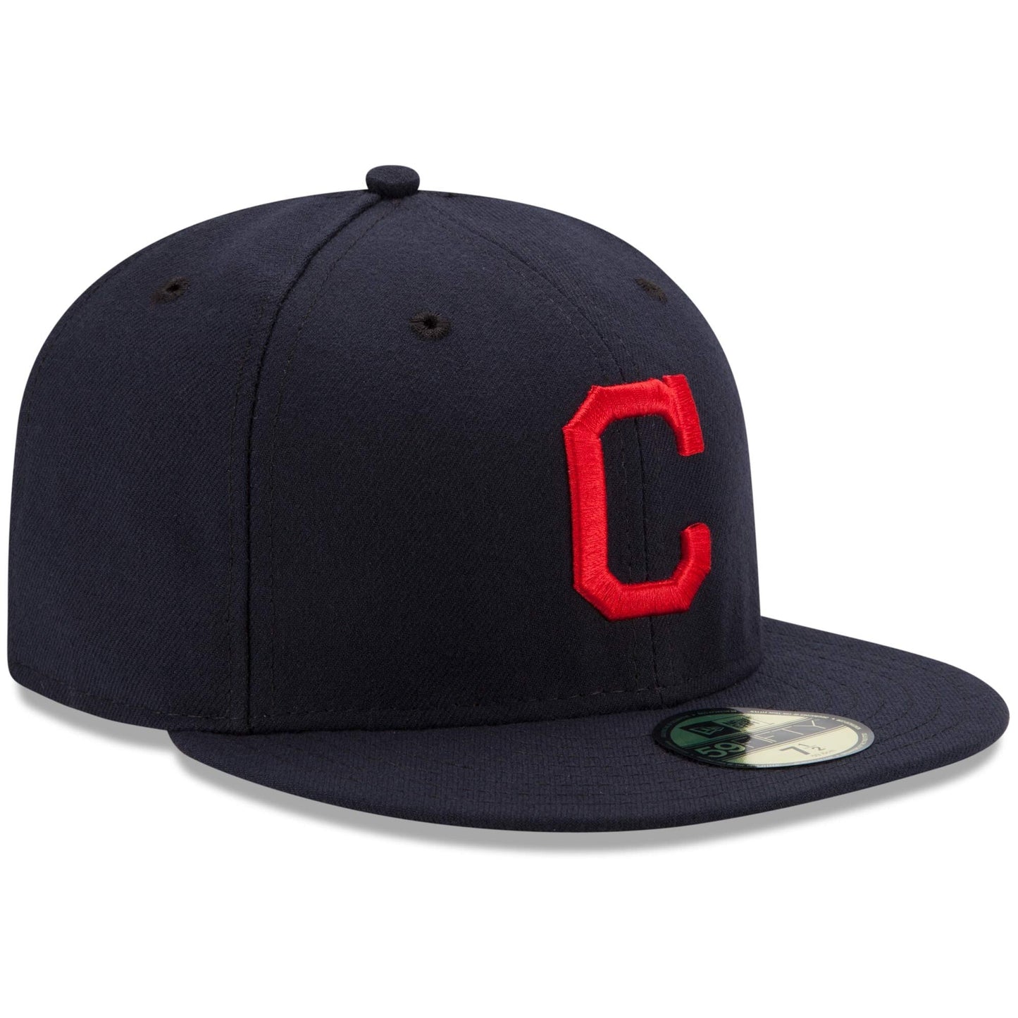 Men's New Era MLB Cleveland Indians 5950 Ac Perf Fitted - Navy/Red