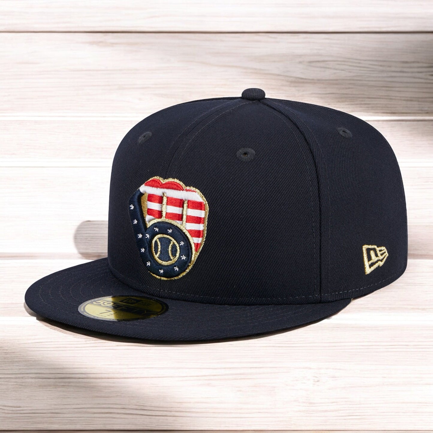 New Era Men's MLB Milwaukee Bucks 5950 July 4Th Fitted Navy