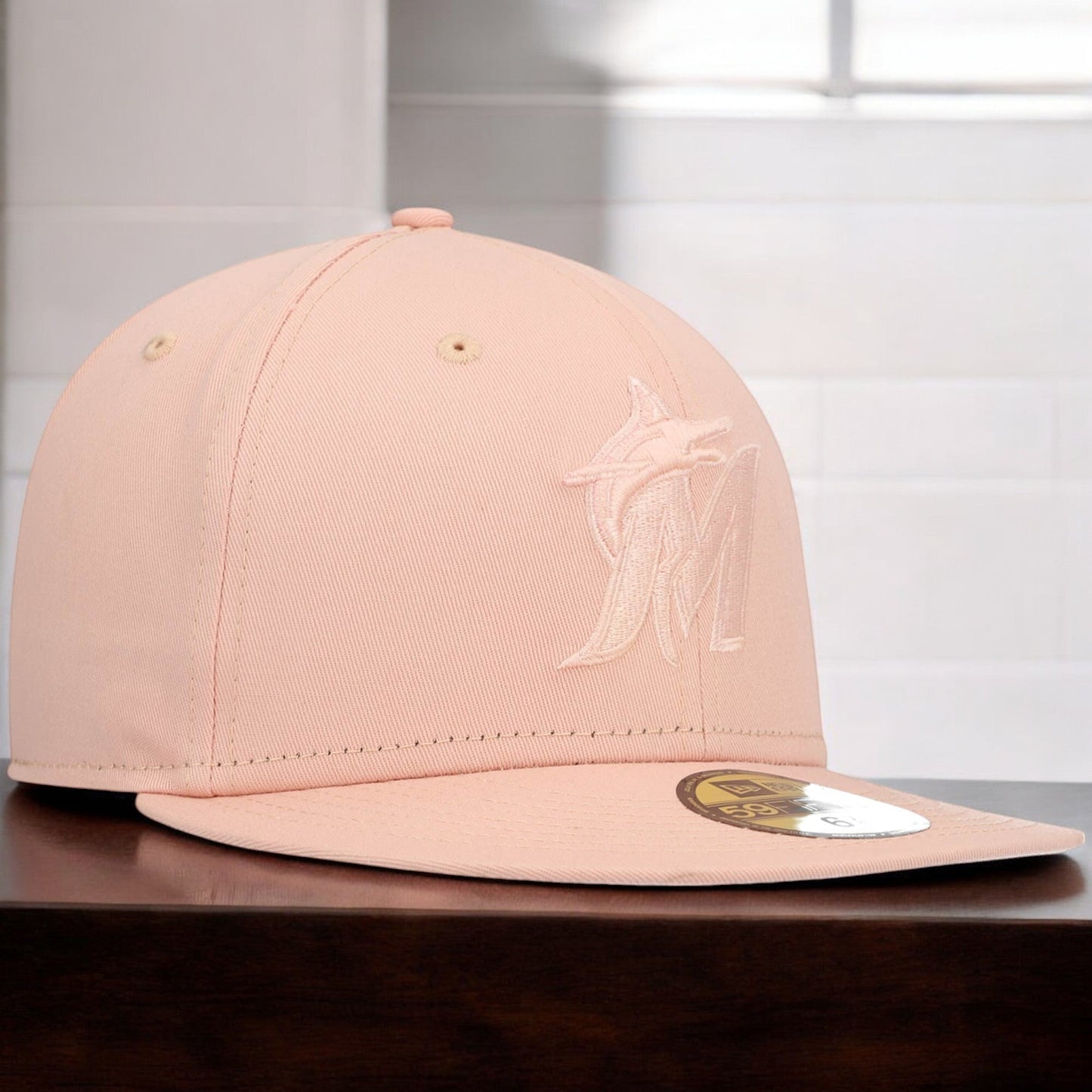 Men's New Era MLB Miami Marlins 5950 Fitted - Pink Blush Sky Tonal
