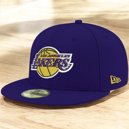 New Era Men's NBA 5950 Basic Team Color Low Profile Fitted Lakers