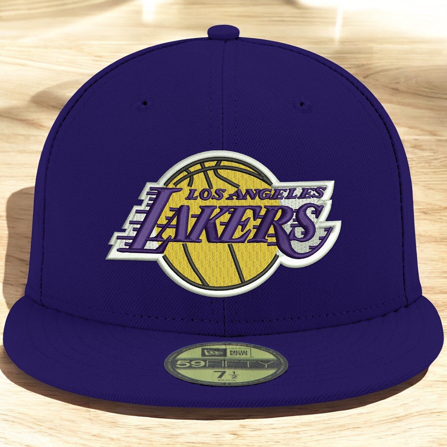 New Era Men's NBA 5950 Basic Team Color Low Profile Fitted Lakers