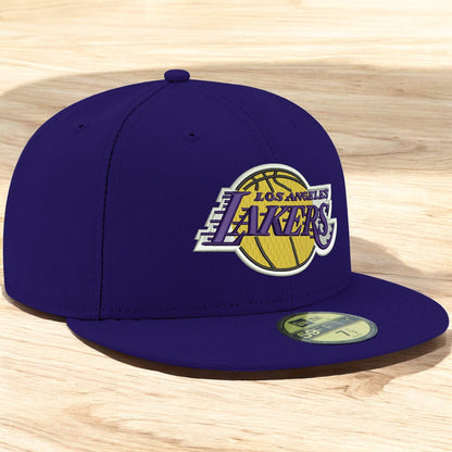 New Era Men's NBA 5950 Basic Team Color Low Profile Fitted Lakers